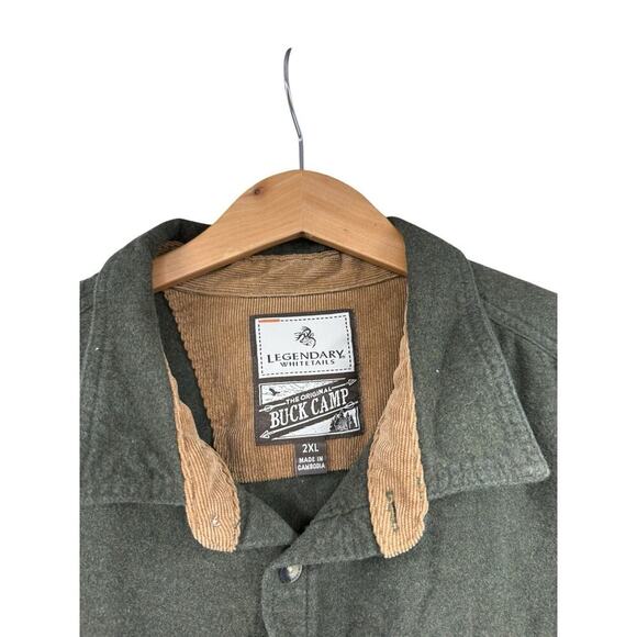 Legendary Whitetails Shirt Mens Sz 2XL Green Buck Camp Button Up Hunting Outdoor - Picture 2 of 6